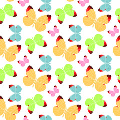 Seamless pattern with butterflies.