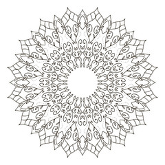Mandala flower in linear style.