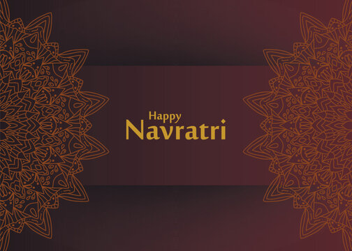 Happy Navratri celebration card in Indian style