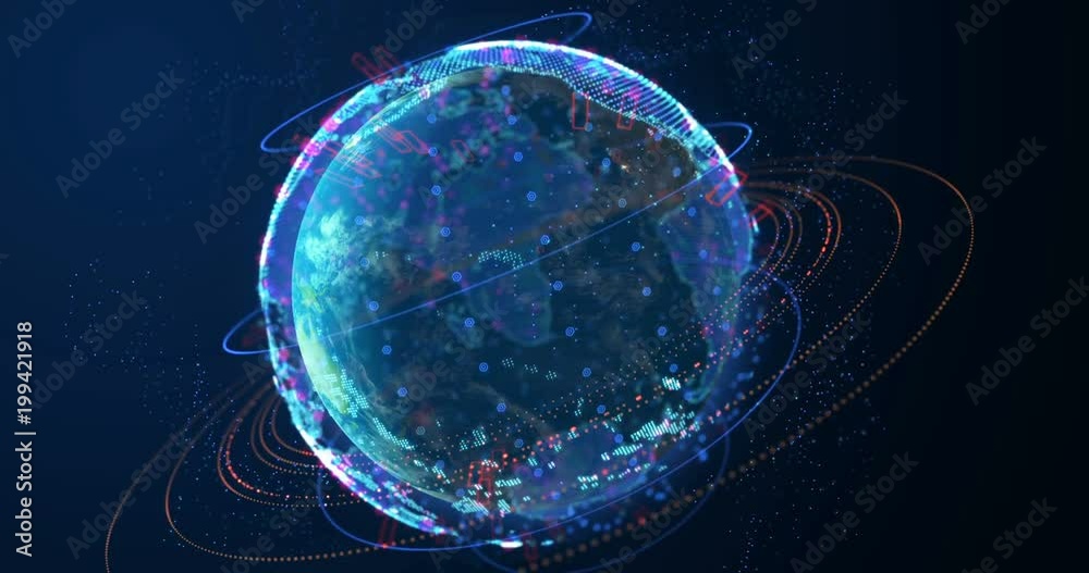Fototapete earth futuristic technology graphic element , for use with interface gui design