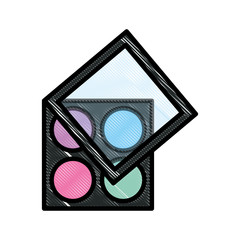eyeshadow packaging cosmetics elements icon vector illustration