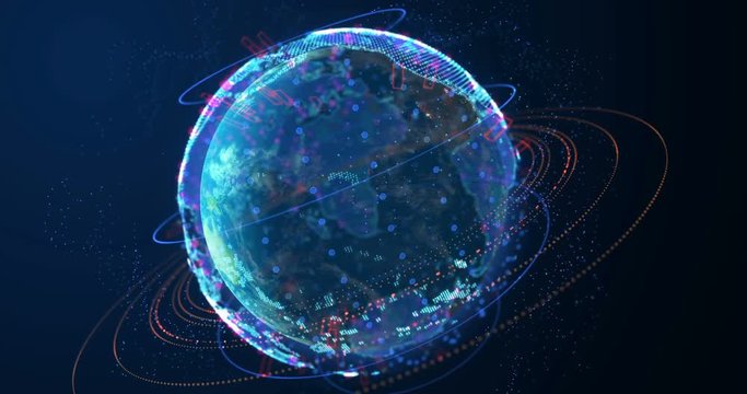 earth futuristic technology graphic element , for use with interface gui design 