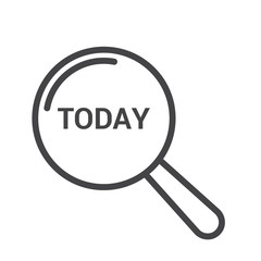 Timeline Concept: Magnifying Optical Glass With Words Today