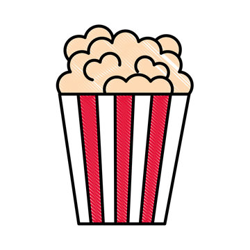 bucket popcorn snack food image vector illustration