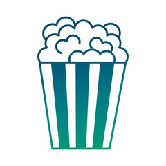 bucket popcorn snack food image vector illustration degraded green color