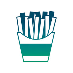 french fries in box fast food image vector illustration degraded green color
