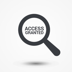Magnifying Optical Glass With Words Access Granted
