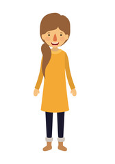 young woman with winter clothes