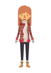 young woman with winter clothes and scarf