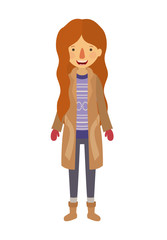 young woman with winter clothes