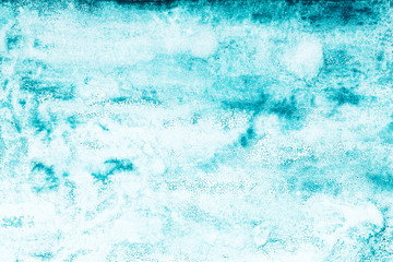 Salt and watercolor. Texture of the sea, ocean, water. Abstract aqua background