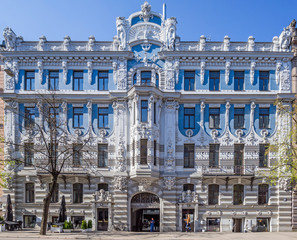 Riga, Latvia historical apartment buildings from the beginning of 20th century