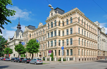 Riga, Latvia historical apartment buildings from the beginning of 20th century