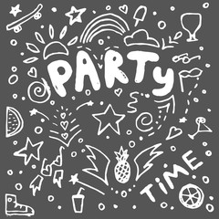 Doodle card with lettering in hand drawn style