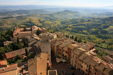 Fototapeta na wymiar Medieval towers of San Gimignano, Italy