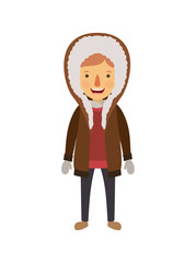 little boy with winter clothes character