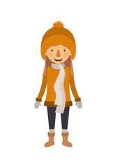 little girl with winter clothes hat and scarf