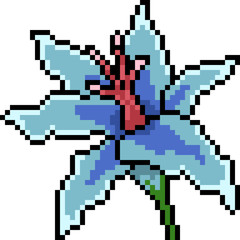 Obraz premium vector pixel art flower bloom