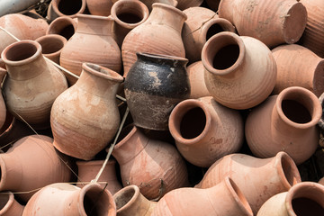 Fototapeta na wymiar old clay pots