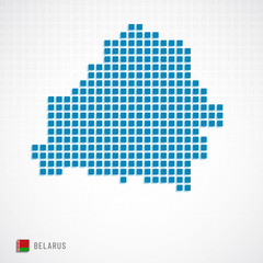 Fototapeta na wymiar Belarus map and flag icon