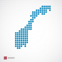 Norway map and flag icon