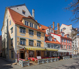 Riga, Latvia historical apartment buildings from the beginning of 20th century