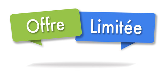 Limited offer illustration in two colored bubbles