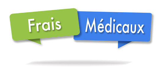 Medical fees illustration in two colored bubbles