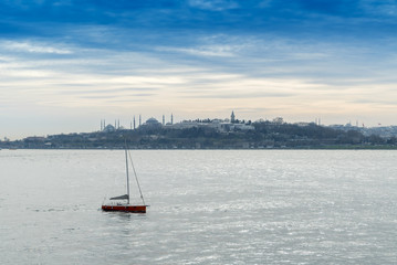 Fototapeta premium Istanbul bosphorus at sunset
