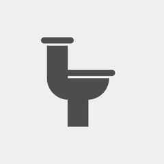 Toilet flat vector icon. WC flat vector icon