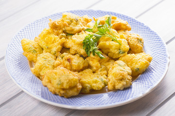 Cod fritters. Spanish food.