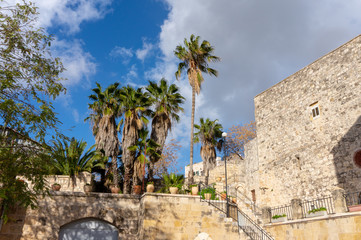 view of the church of St. John the Baptist, Ein Kerem in Jerusalem, Israel