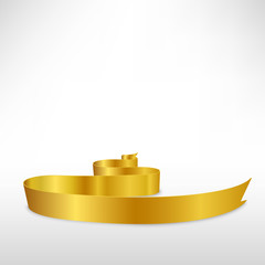 gold ribbon banner on white 