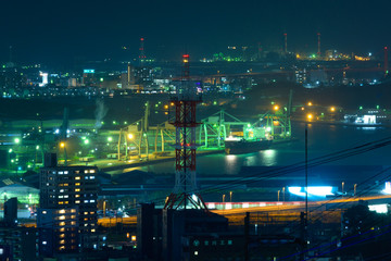 Fototapeta premium 地方都市夜景（福岡県北九州市）