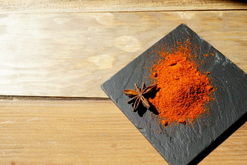 Paprika powder with star anise.