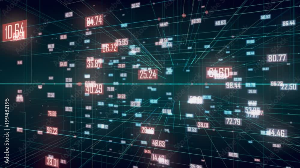 Fototapete Computer generated high tech digital technology animation. 3d rendering background.