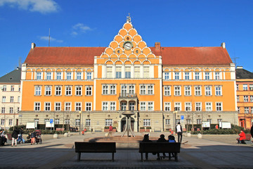 beautiful historical city hall in Cesky Tesin, Czech Republic