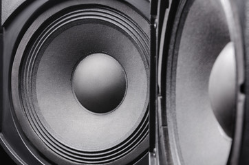 Musical speaker. Professional studio speaker. High quality sound concept.
