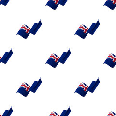 Seamless pattern with waving flag. Anguilla flag. Vector illustration.