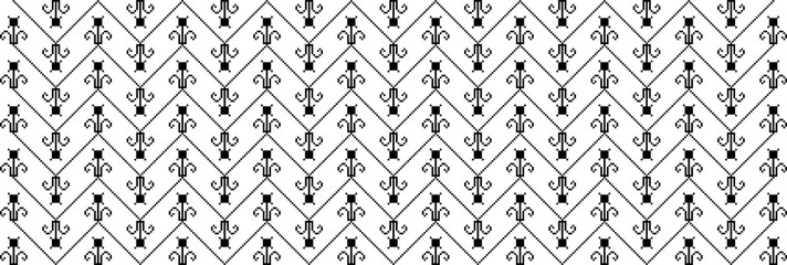 Traditional Romanian folk art knitted embroidery pattern