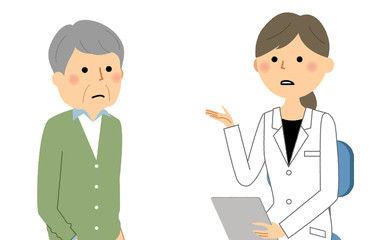 Fototapeta premium 白衣の女性 問診 診察