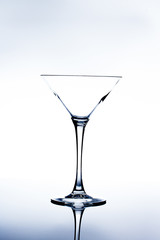 empty glass shadow on table