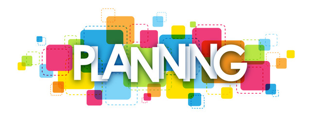 PLANNING Colourful Letters Icon