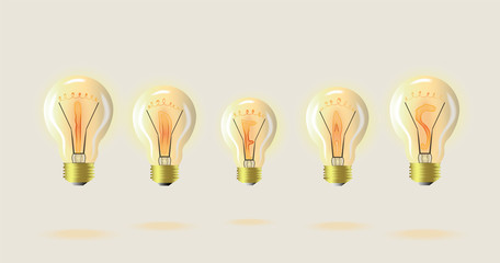 Light bulb Vector detailed illustration. Symbolic idea suggestions
