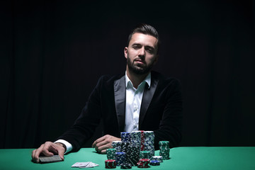 Portrait of a professional poker player