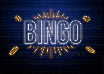 bingo neon glowing sign