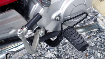 Fototapeta na wymiar Close-up of motorcycle parts from retro japanese bike
