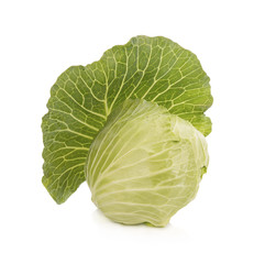 Fototapeta premium Fresh cabbage in heart shape isolated on white background