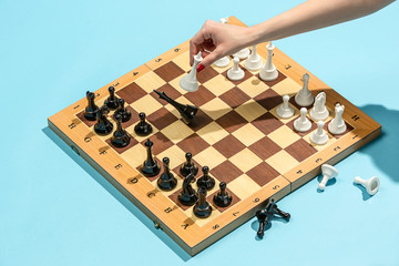 The chess board and game concept of business ideas and competition.