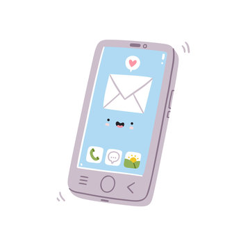 Cartoon smartphone character